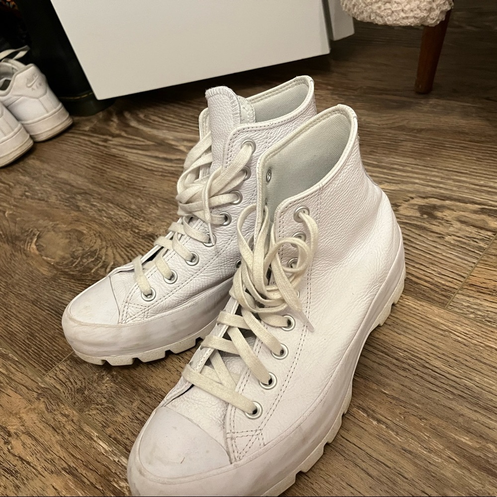 converse chuck taylor all star leather lugged high top converse